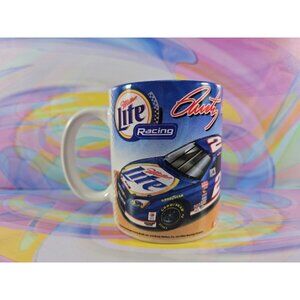 Vintage NASCAR Racing Coffee Mug Rusty Wallace #2 Miller Lite Penske Racing